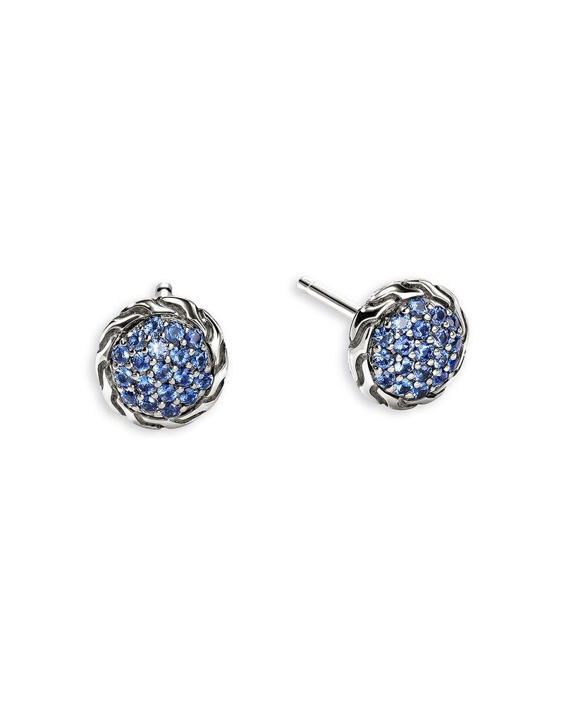 ジョン・ハーディー レディース アクセサリー ピアス・イヤリング JOHN HARDY Sterling Silver Essentials Blue Sapphire Pav Stud Earringsilver シルバー