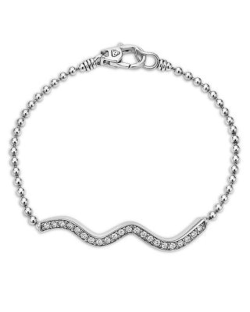 ラゴス レディース アクセサリー ブレスレット・バングル・アンクレット LAGOSterling Silver Caviar Spark Diamond Wavy Bead Bracelet Collectione-Size シルバー