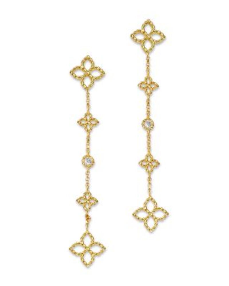 ロバートコイン レディース アクセサリー ピアス・イヤリング Roberto Coin 18K Yellow Gold Principessa Diamond Flower Drop Earrings One-Size イエロー