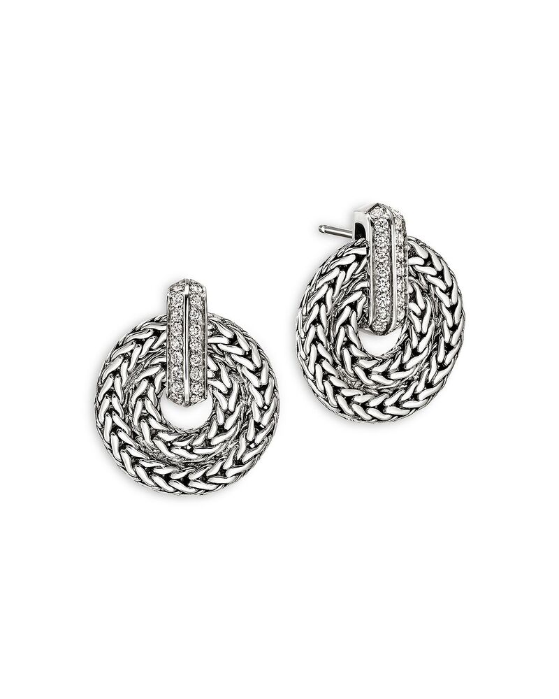 ジョン・ハーディー レディース アクセサリー ピアス・イヤリング JOHN HARDY Sterling Silver Icon Diamond Ovalink Drop Earringsilver シルバー