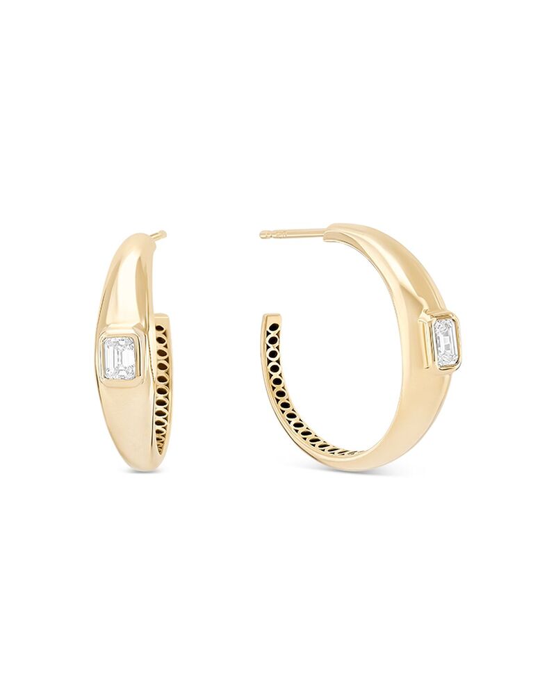 ラナ レディース アクセサリー ピアス・イヤリング LANA 14K Yellow Goldiamond Emerald Cut Hoop Earrings Gold ゴールド