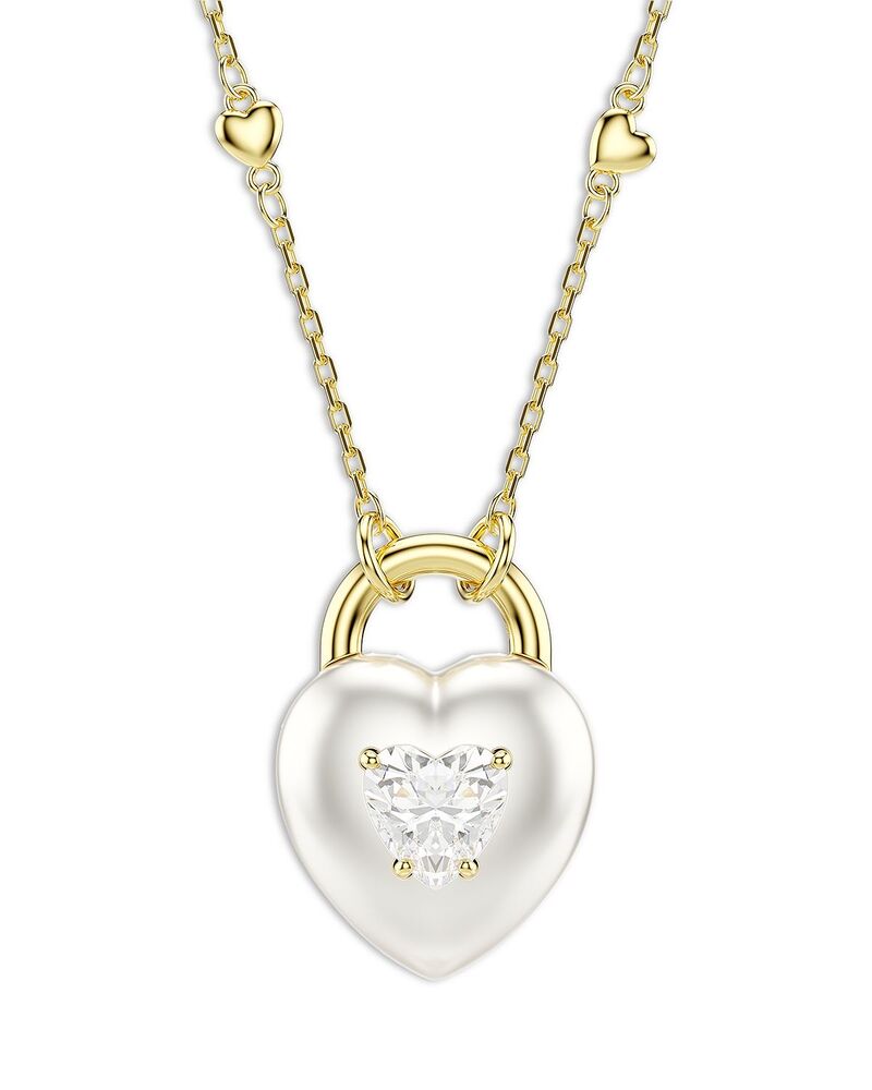スワロフスキー レディース アクセサリー ネックレス・チョーカー・ペンダントトップ レース Swarovskidyllia Crystal & Cubic Zirconia Heart Pendant Necklace 16.5-19.25\