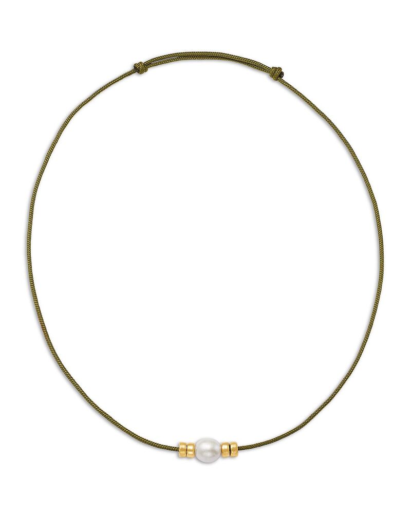 ゾーシッコ レディース アクセサリー ネックレス・チョーカー・ペンダントトップ レース Zo Chicco 14K Yellow Gold Paracord Cultured Freshwater Baroque Pearl & Rondelle Collar Necklace 12-26\
