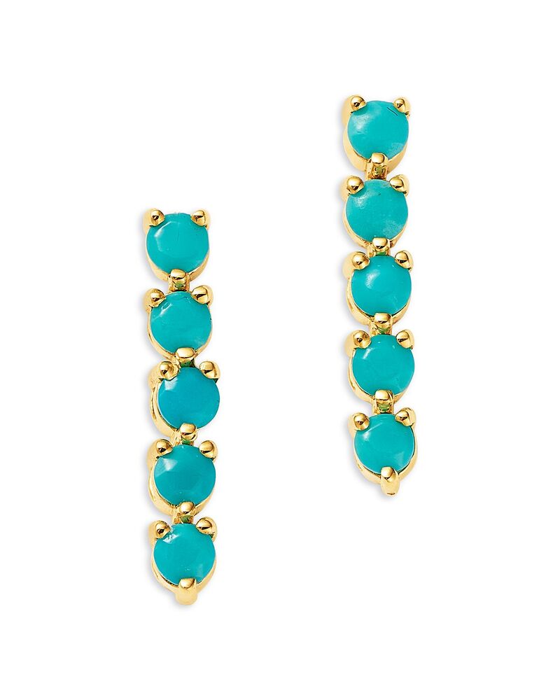 ゾーシッコ レディース アクセサリー ピアス・イヤリング Zo Chicco 14K Yellow Gold Turquoise Gemstones Tennishort Drop Earrings Gold ゴールド