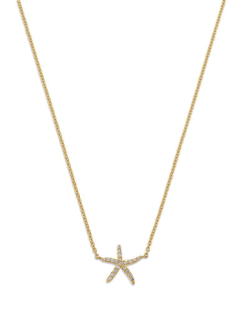 ムーン & メドウ レディース アクセサリー ネックレス・チョーカー・ペンダントトップ レース Moon & Meadow 14K Yellow Goldiamond Starfish Pendant Necklace 16-18\