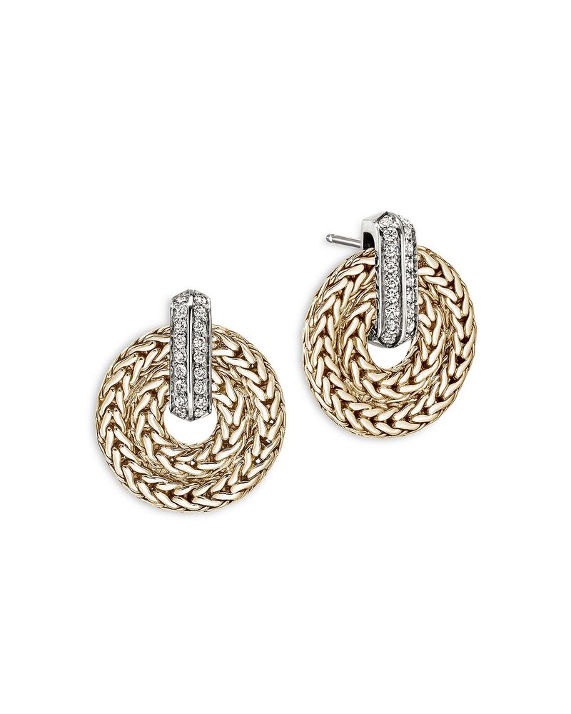 ジョン・ハーディー レディース アクセサリー ピアス・イヤリング JOHN HARDY 14K Yellow Gold Icon Diamond Woven Drop Earrings Gold ゴールド