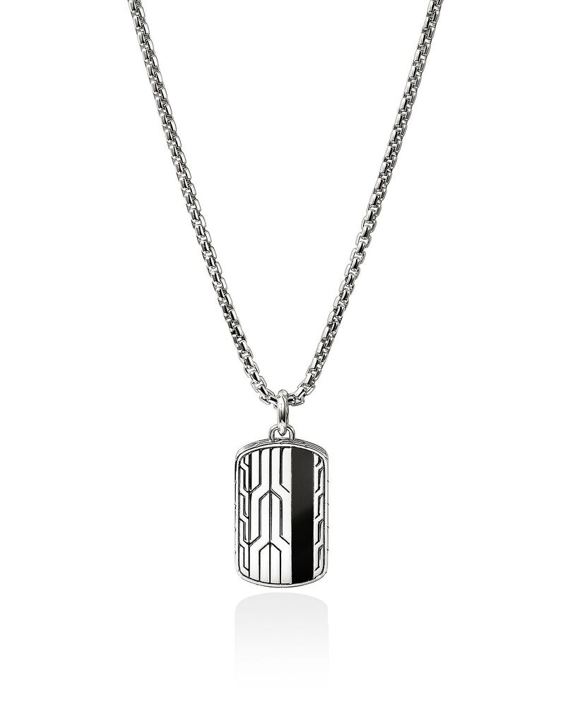 ジョン・ハーディー メンズ アクセサリー ネックレス・チョーカー・ペンダントトップ レース JOHN HARDY Men'sterling Silver Iconyx Engraved Tag Pendant Necklace 22\
