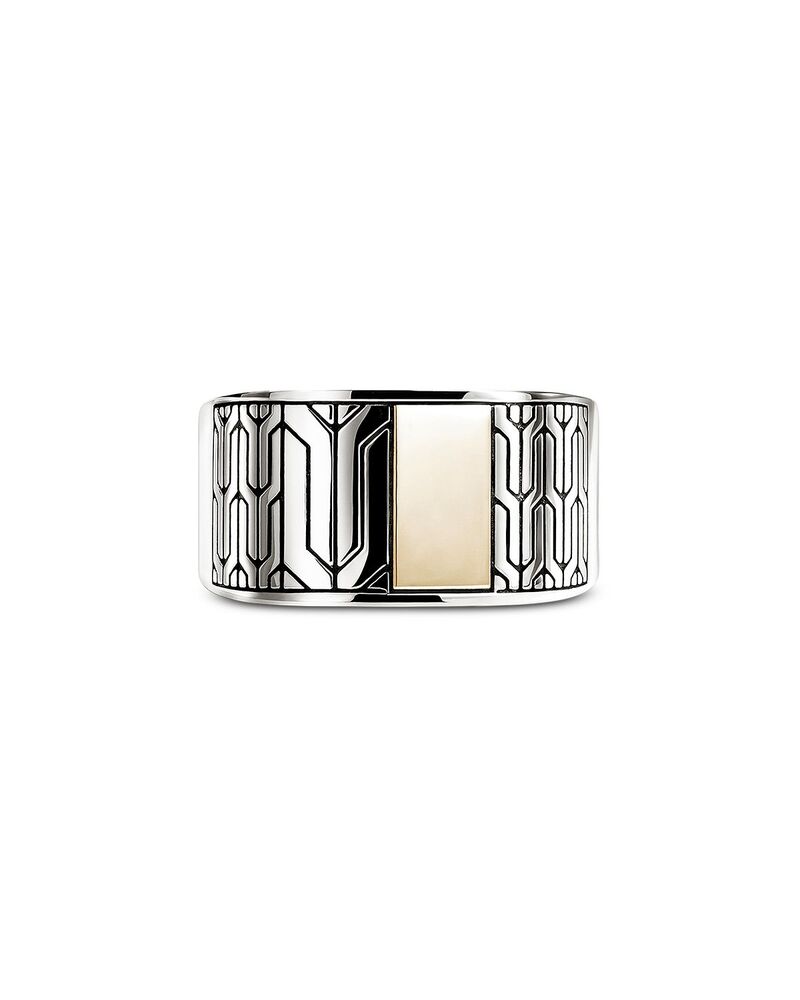 ジョン・ハーディー レディース アクセサリー リング JOHN HARDY Sterling Silver & 14K Yellow Gold Icon 50 Signet Ring Silver シルバー