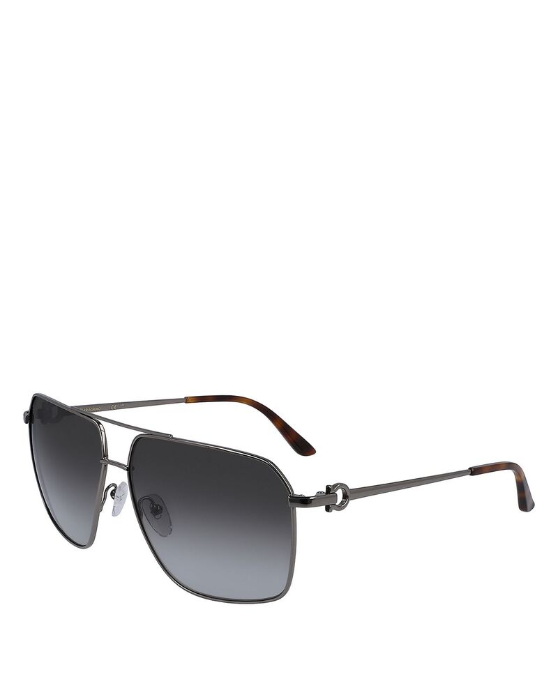 フェラガモ レディース 付属物 サングラス・アイウェア FERRAGAMO Gancini Navigator Sunglasses 62粍 Shiny Dark Ruthenium