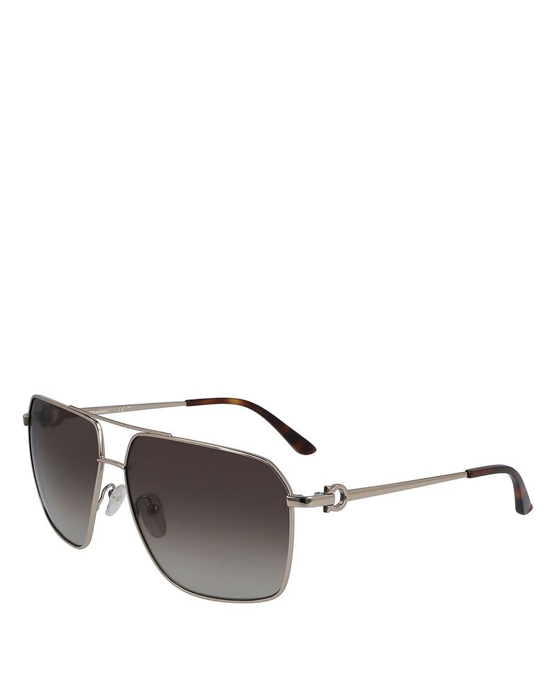 フェラガモ レディース 佩び物 サングラス・アイウェア FERRAGAMO Gancini Navigator Sunglasses 62粍 Shiny Gold ゴールド
