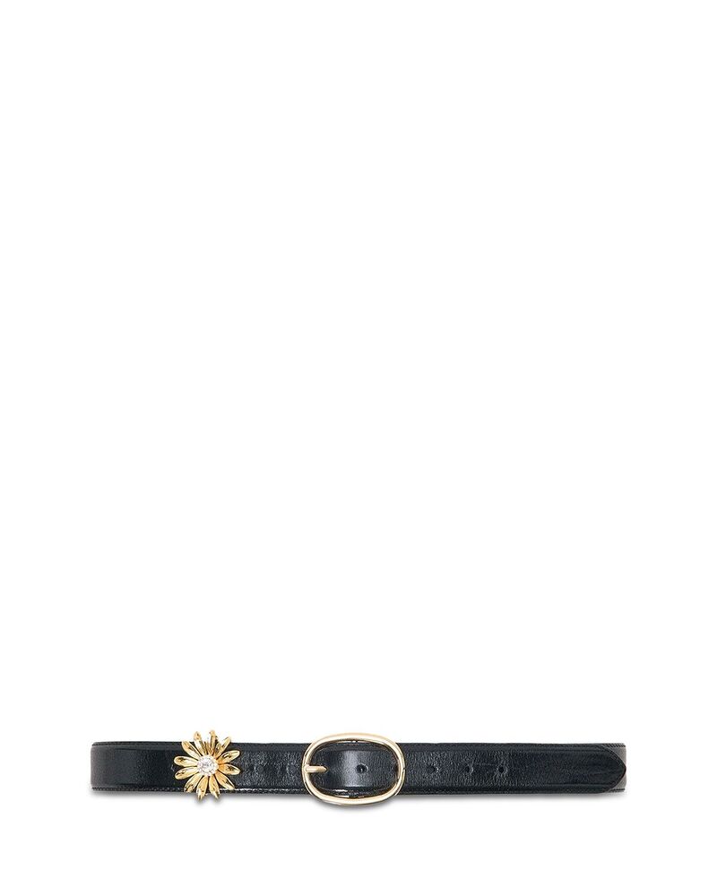 マージュ レディース 付属物 胴締め なめし革 Maje Women\u0027s Removable Jeweleather Belt Black 黒いこと レディースベルト-ベルト・サスペンダー-バッグ・小物・ブランド雑貨