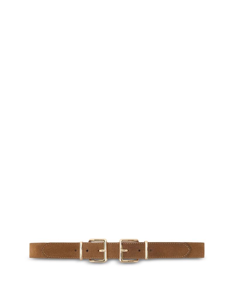 マージュ レディース アクセサリー ベルト スエード Maje Women's Double Buckle Suede Belt Camel キャメル｜ReVida 店