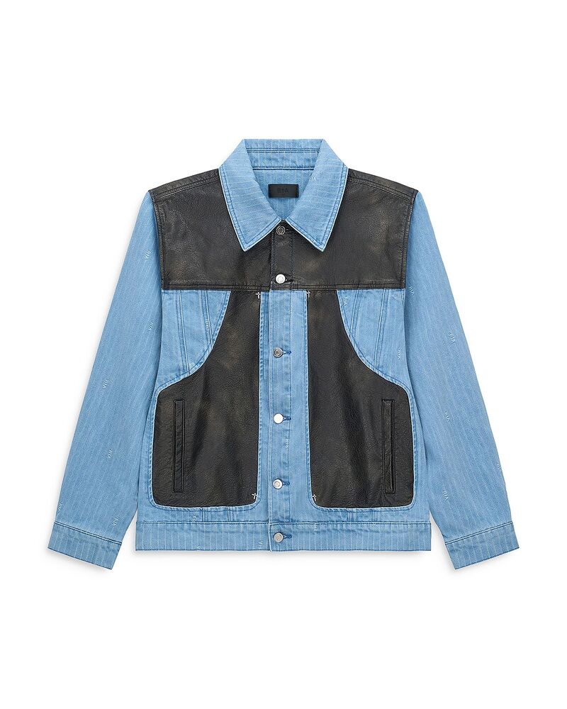 アールティーエー メンズ アウター 上衣・上衣 RtA Cedricombo Two Tone Jacket Blue Pinstripe Combo 青碧