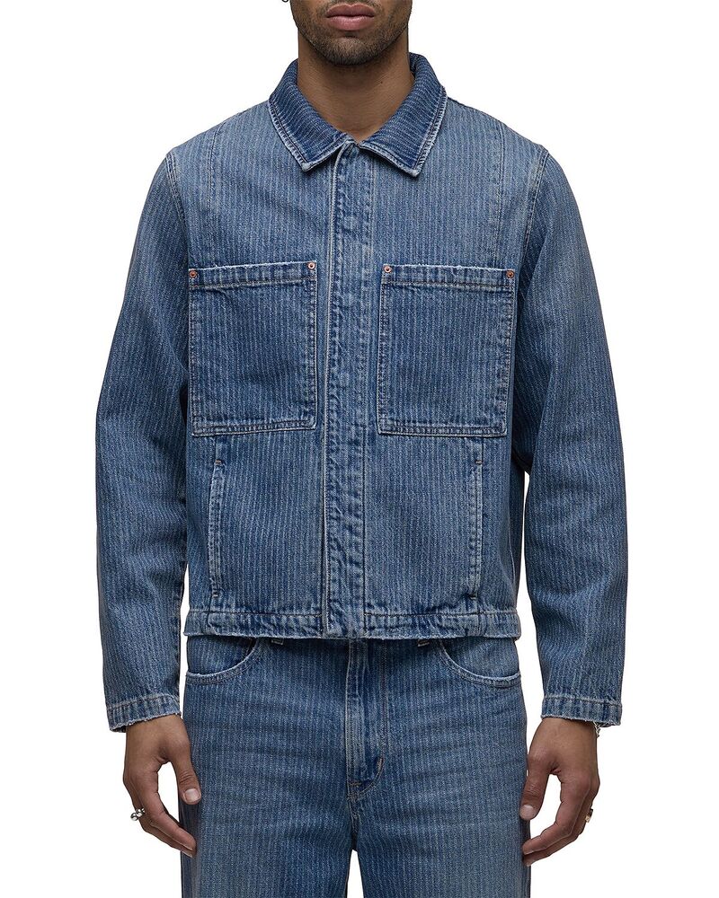ハドソン メンズ アウター ジャケット・ブルゾン デニム Hudson Stripedenim Work Jacket Rail デニム