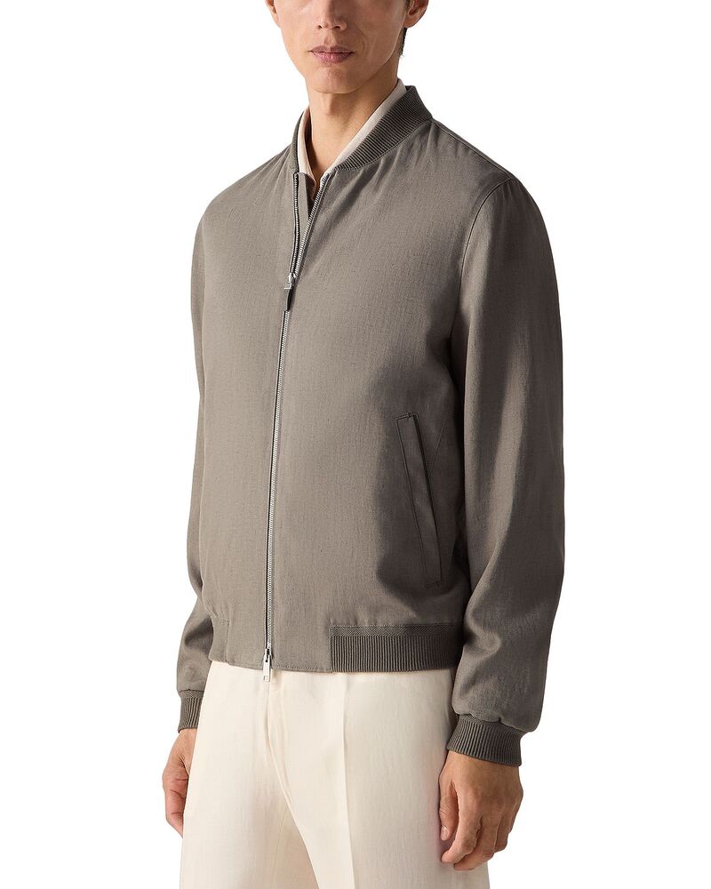 ゼニア メンズ アウター ジャケット・ブルゾン ZEGNA Oasi Lino Bomber Jacket Dark Taupe トープ