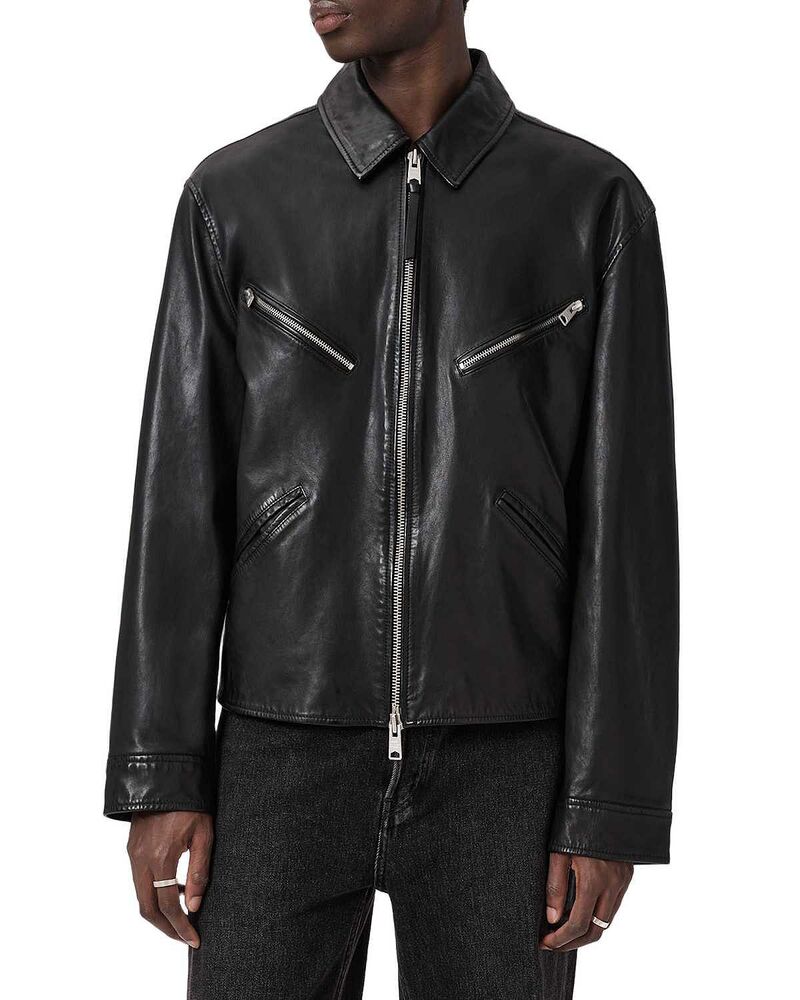 オールセインツ メンズ アウター ジャケット・ブルゾン ALLSAINTS Caon Zip Jacket Black ブラック｜ReVida 店