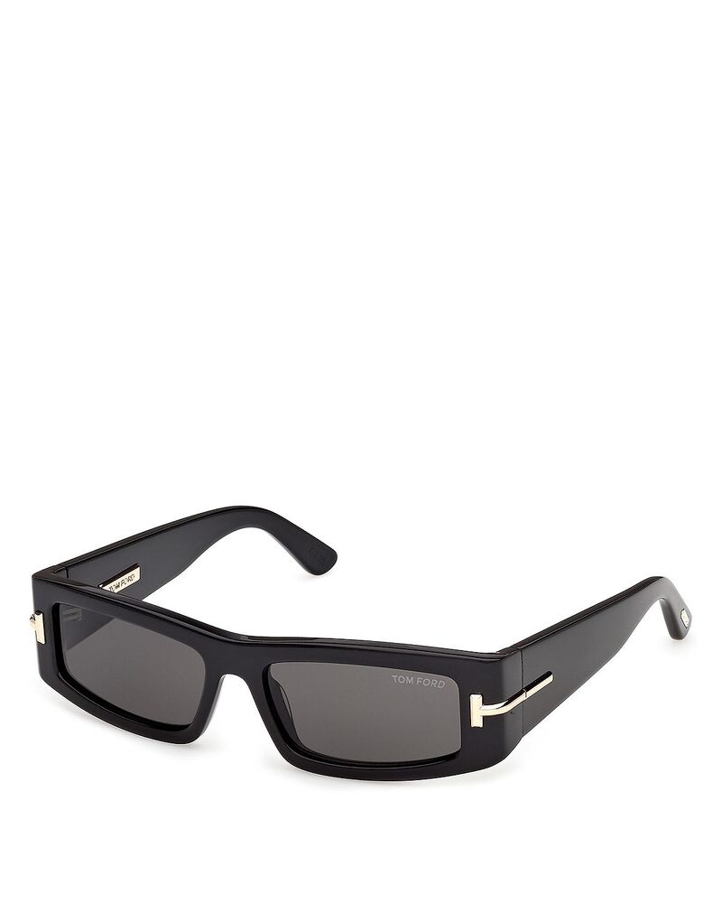 トム・ジェラルド・r・フォード レディース 付属物 サングラス・アイウェア Tom Ford Rectangular Sunglasses 54粍 shiny black/smoke 黒いこと