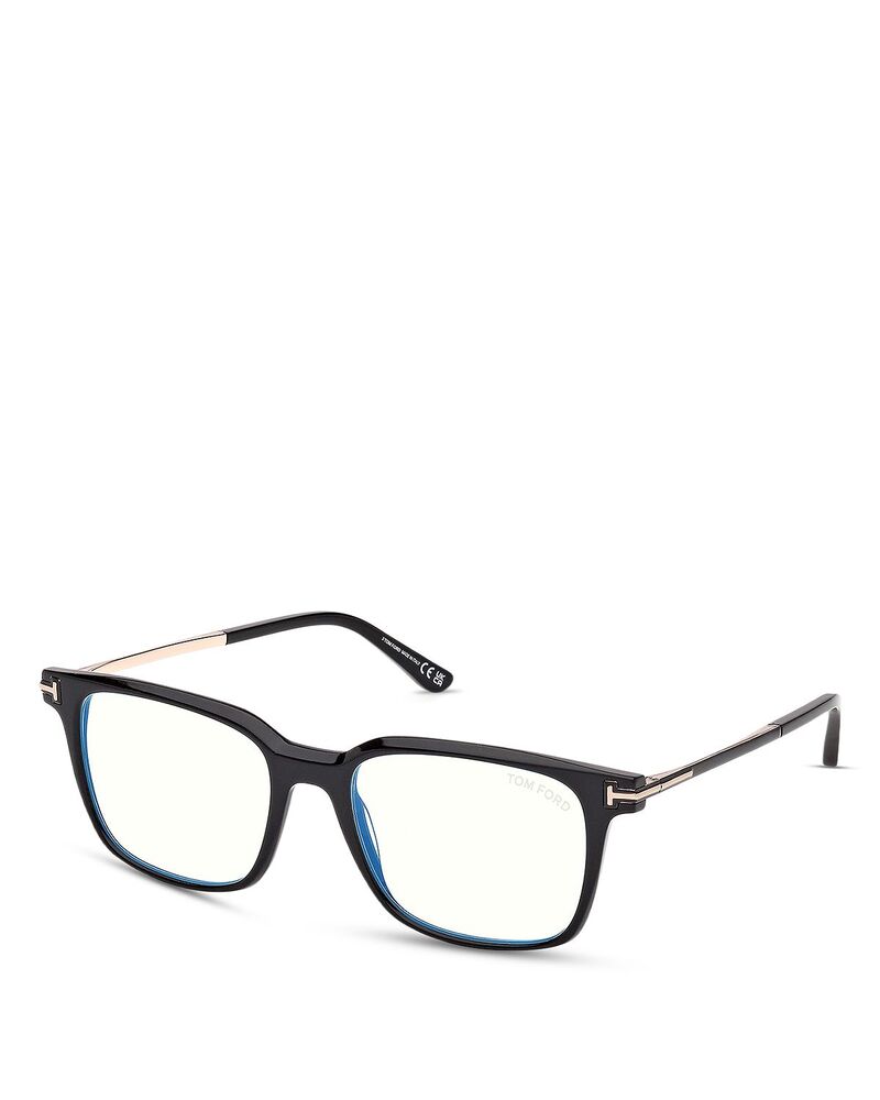 トム・ジェラルド・r・フォード レディース 付属物 サングラス・アイウェア Tom Ford Square Blue Light Glasses 53粍 shiny black 黒いこと
