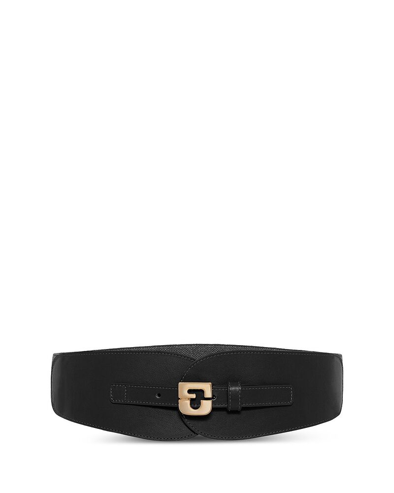 ジェラルド・ダレル レディース 佩び物 胴締め なめし革 Gerardarel Women\u0027s Olympe Wide Leather Belt Black 黒いこと