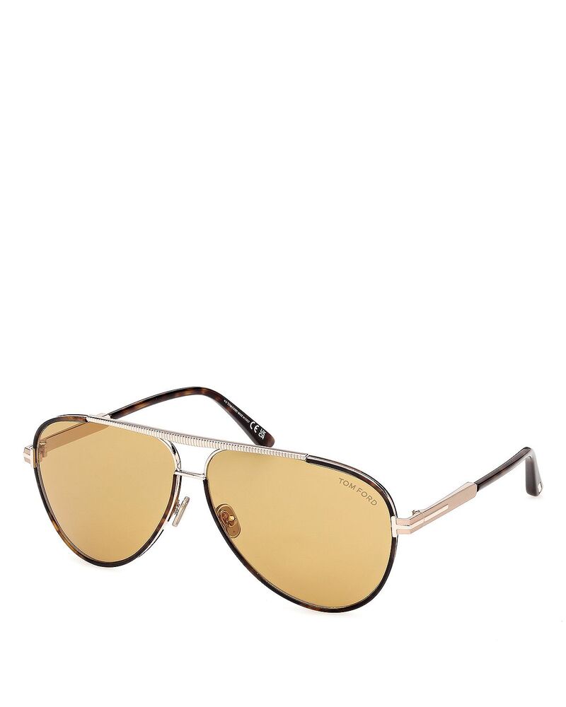 トム・ジェラルド・r・フォード レディース 添え物 サングラス・アイウェア Tom Ford Pilot Metal Sunglasses 63粍 dark havana/brown 赤銅色