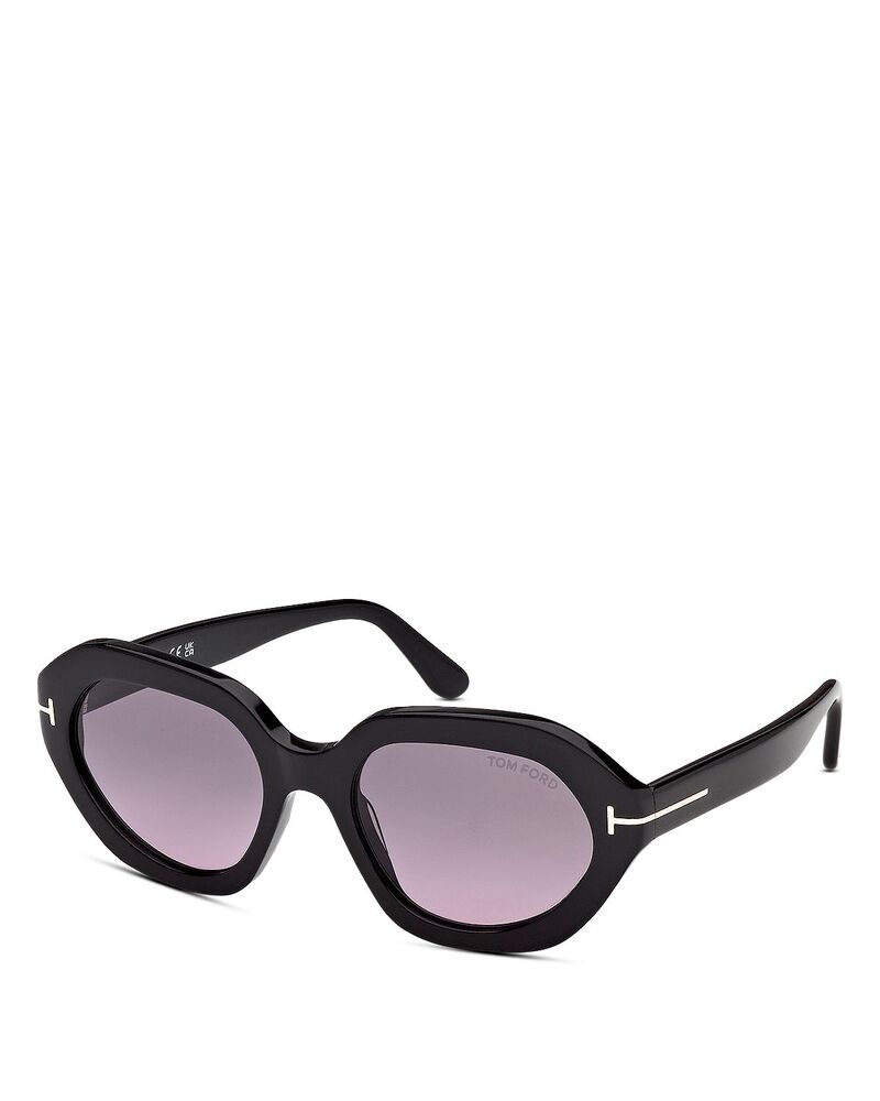 トム・ジェラルド・r・フォード レディース 添え物 サングラス・アイウェア Tom Ford Geometric Sunglasses 53粍 black/gradient smoke 黒いこと