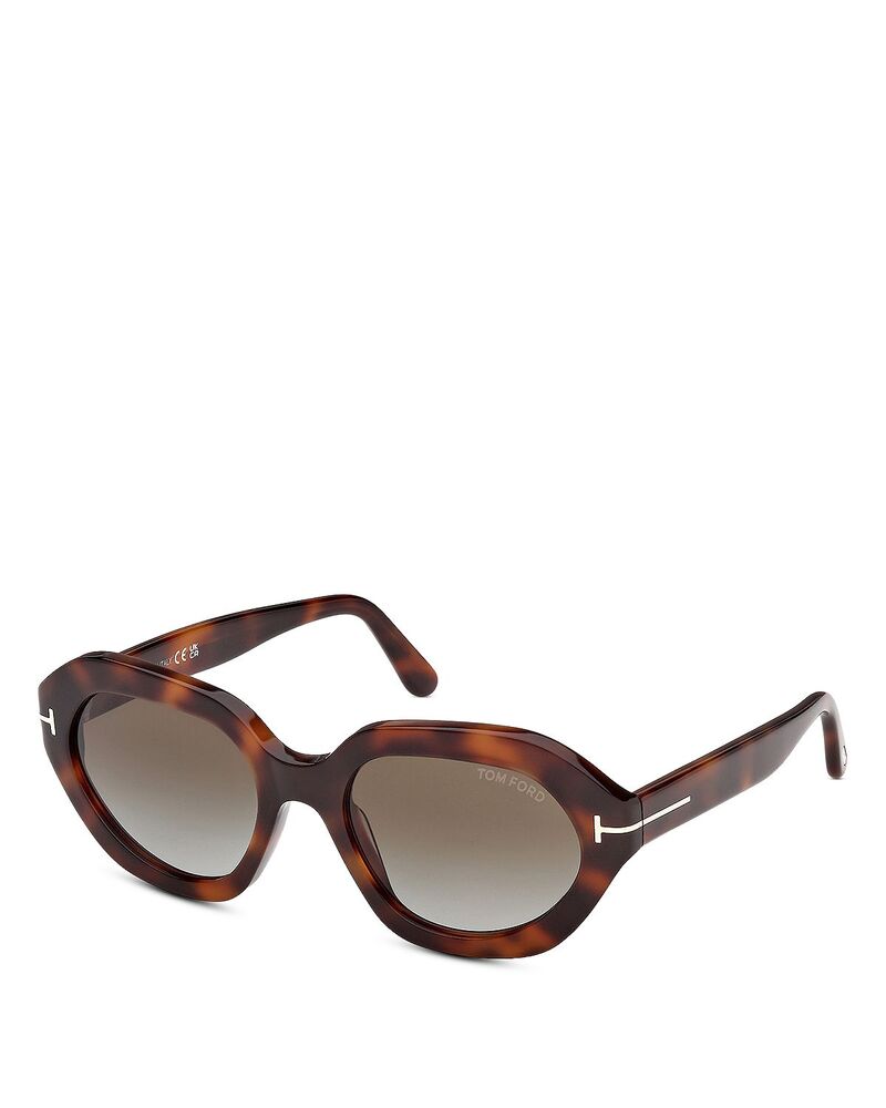 トム・ジェラルド・r・フォード レディース 添え物 サングラス・アイウェア Tom Ford Geometric Sunglasses 53粍 blonde havana/green 緑であること