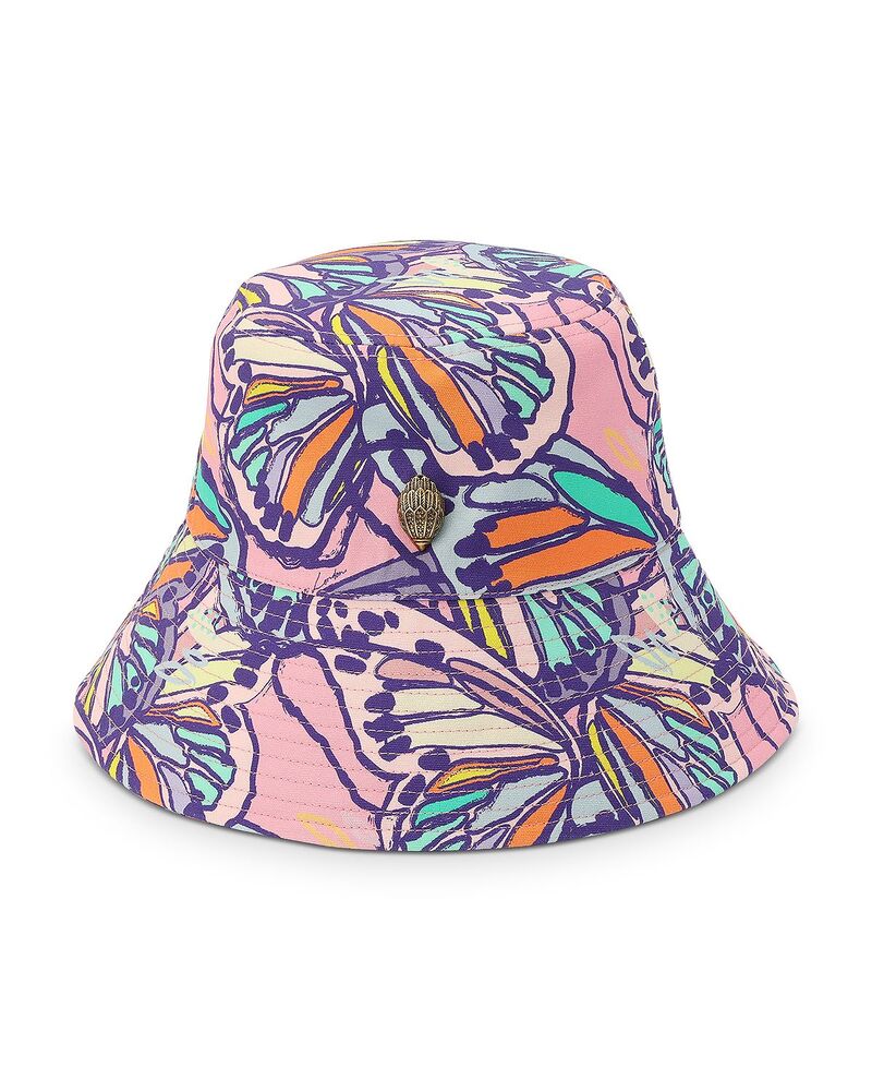 カートジェイガーロンドン レディース 付属品 かぶり笠 刷り上げる KURT GEIGER LONDON Butterfly Print Bucket Hat Pink さくら色