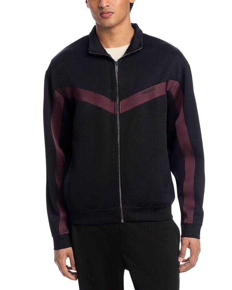 フューゴ メンズ アウター ジャケット・ブルゾン リラックスフィット HUGO Darti Relaxed Fitrack Jacket Black ブラック