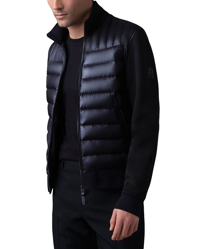 マッカージュ メンズ アウター ジャケット・ブルゾン ダウン Mackage Collin-R Nano Down Mixed Media Bomber Jacket Black ブラック|ReVida 店