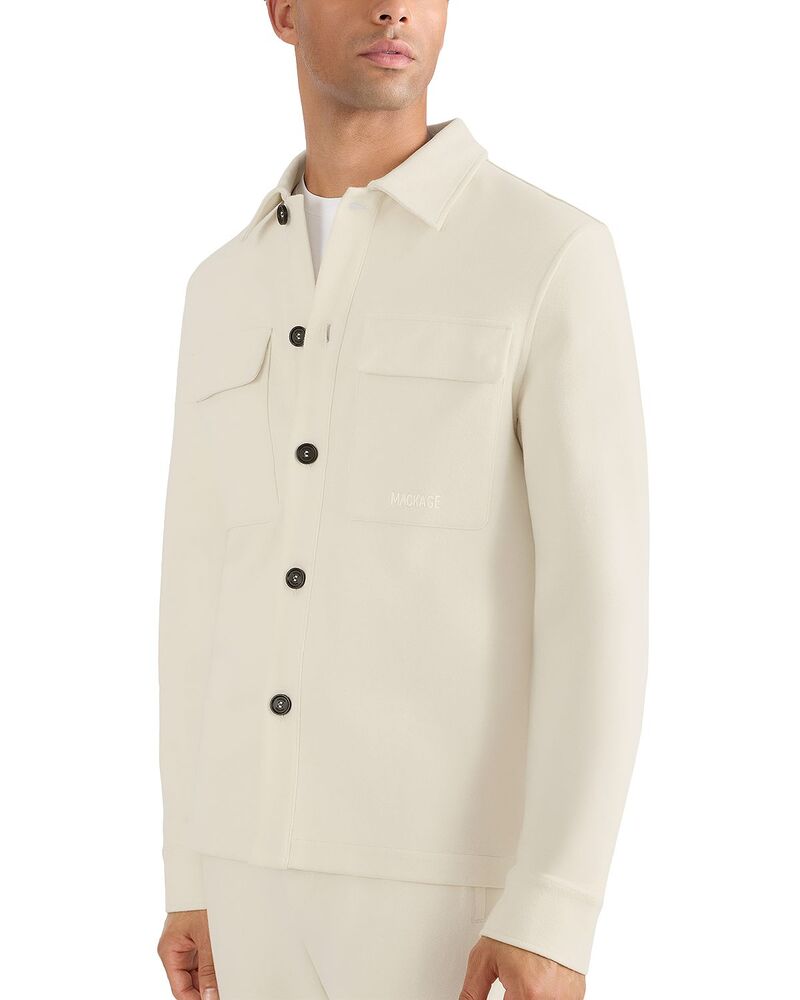 マッカージュ メンズ アウター ジャケット・ブルゾン シャツ ニット Mackage Porter-K Brushed Knit Shirt Jacket Cream クリーム