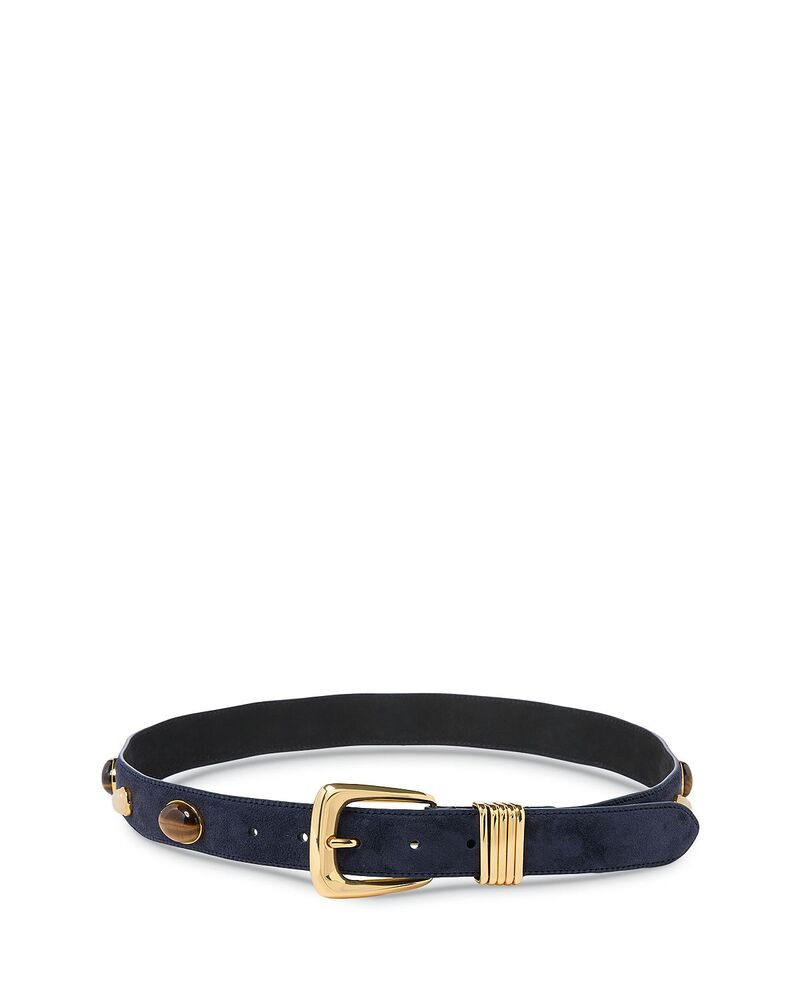 ヴェロニカ ベアード レディース 付属物 三尺帯 なめし革 Veronica Beard Women\u0027s Arch Stonembellished Leather Belt Navy 米国海軍