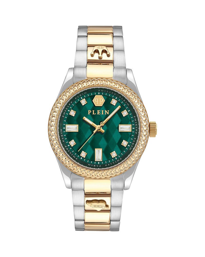 フィリップ飾り気の無い レディース 添え物 ウオッチ PHILIPPLEIN Queen Crystal Watch 38粍 Two Tone