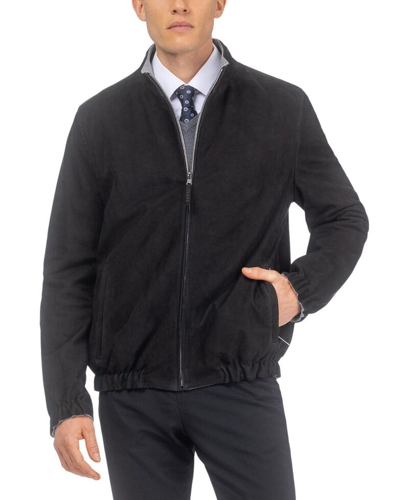 ゴルスキ メンズ アウター 上衣・上衣 羊毛 Gorski Men\u0027s Nubuck Jacket Reversible to Cashmere \u0026 Wool Crafted From Loro Piana Black/Gray 黒いこと