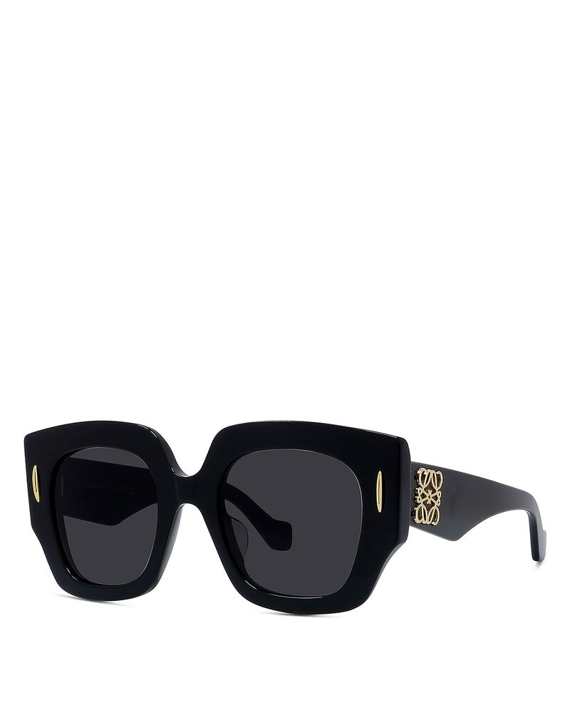 ロエベ レディース アクセサリー サングラス・アイウェア Loewe Anagram Geometric Sunglasses 50mm Black/Gray Solid ブラック