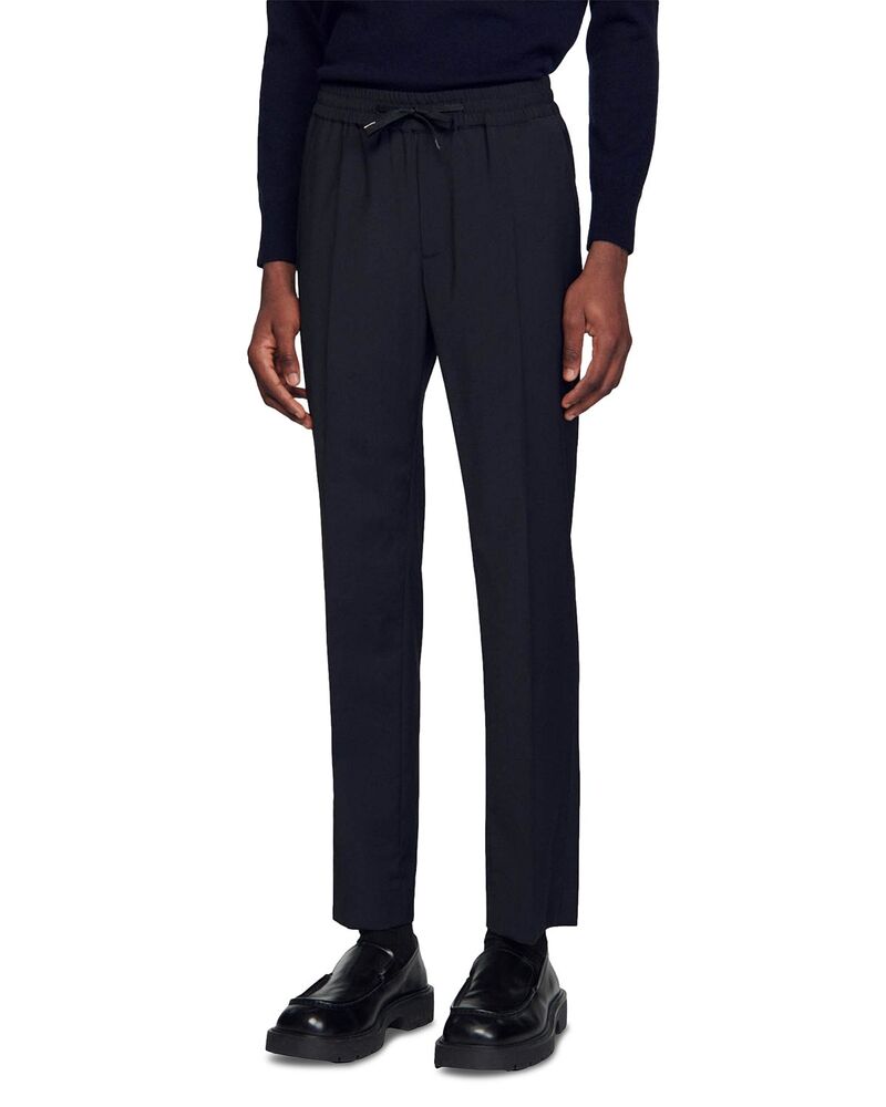 サンドロ メンズ ボトムス カジュアルパンツ Sandro New Alpha Drawstring Pants Black ブラック