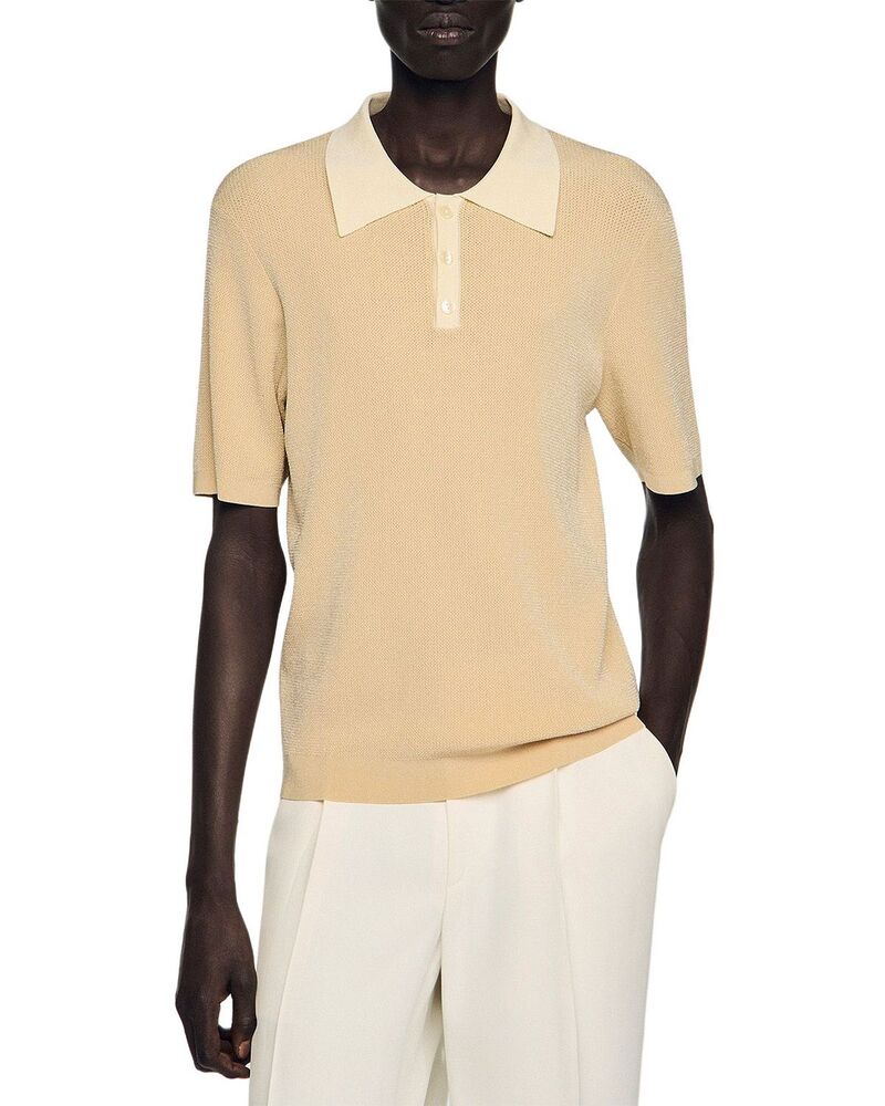 サンドロ メンズ トップス ポロシャツ Sandro Two Tone Polo Shirt Sand サンド