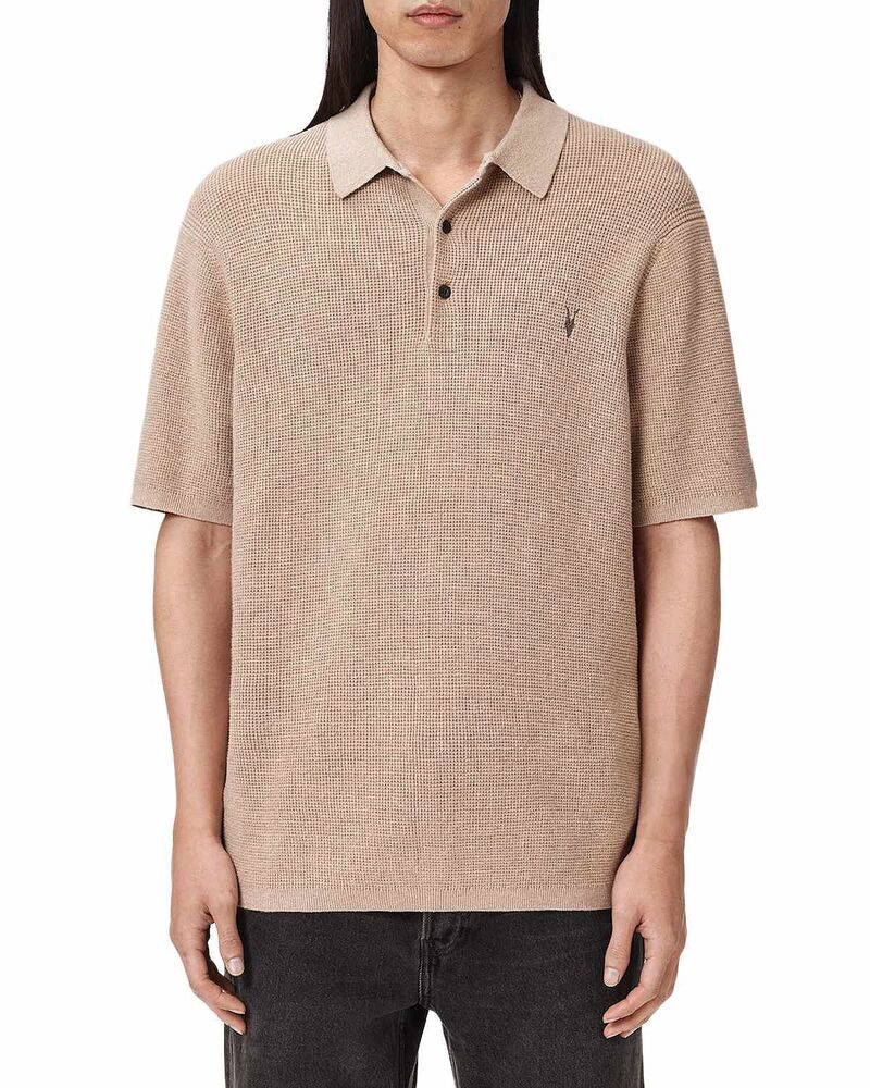 オールセインツ メンズ トップス ポロシャツ ALLSAINTShort Sleeve Polo Shirt Moon Grey グレー