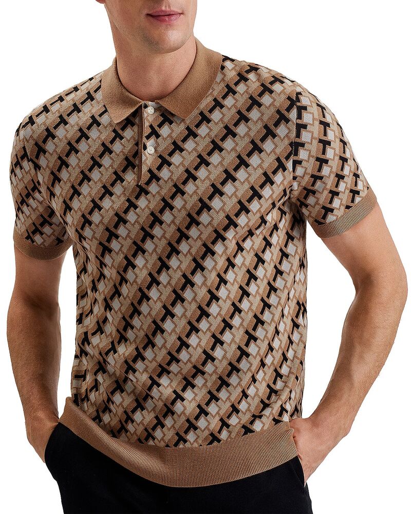 テッドベーカー メンズ トップス ポロシャツ Ted Baker Textured Jacquard Polo Shirt Brown ブラウン 26,492円