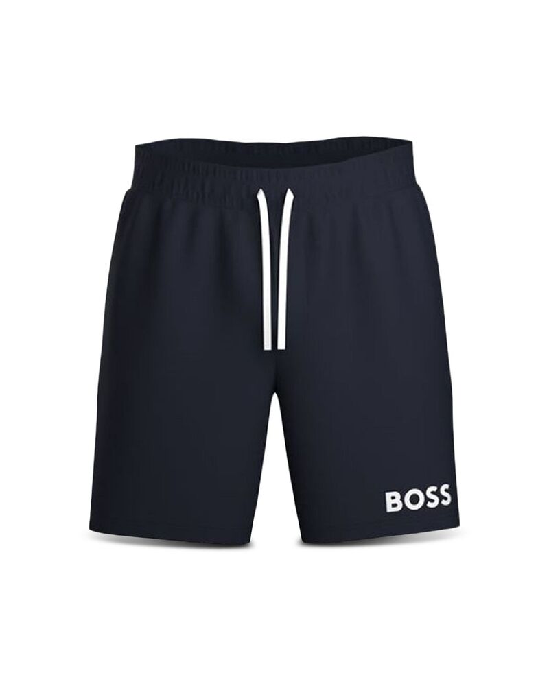 ボス メンズ ボトムス ハーフパンツ・ショーツ レギュラーフィット プリント ショートパンツ コットン ロゴ BOSS Ease Cotton Logo Print Shorts Regular Fit Dark Blue ブルー