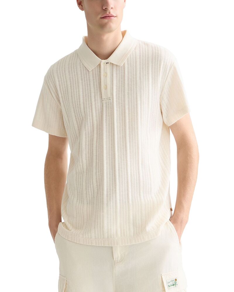 スコッチアンドソーダ メンズ アウター ニット・セーター ポロシャツ リブ Scotch & Soda Ribbed Polo Sweater Eggnog