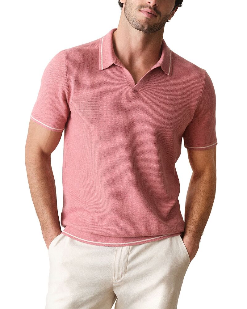 マリーン レイヤー メンズ アウター ニット・セーター ポロシャツ Marine Layer Liam Polo Sweater Withered Rose