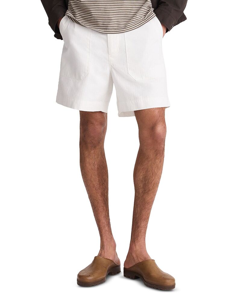 メイドウェル メンズ ボトムス 二分の一ズボン下・さる股引き 遊撃手ズボン下 Madewell Fatigue 6\" Shorts インチ Herringbone Soft White 白いこと"