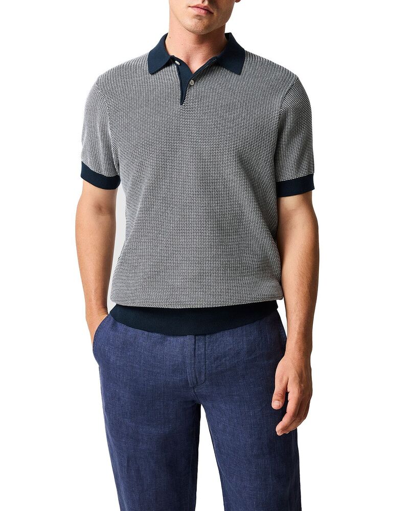 ロッドアンドグン メンズ トップス ポロシャツ Rodd & Gunnicholls Patterned Polo Midnight
