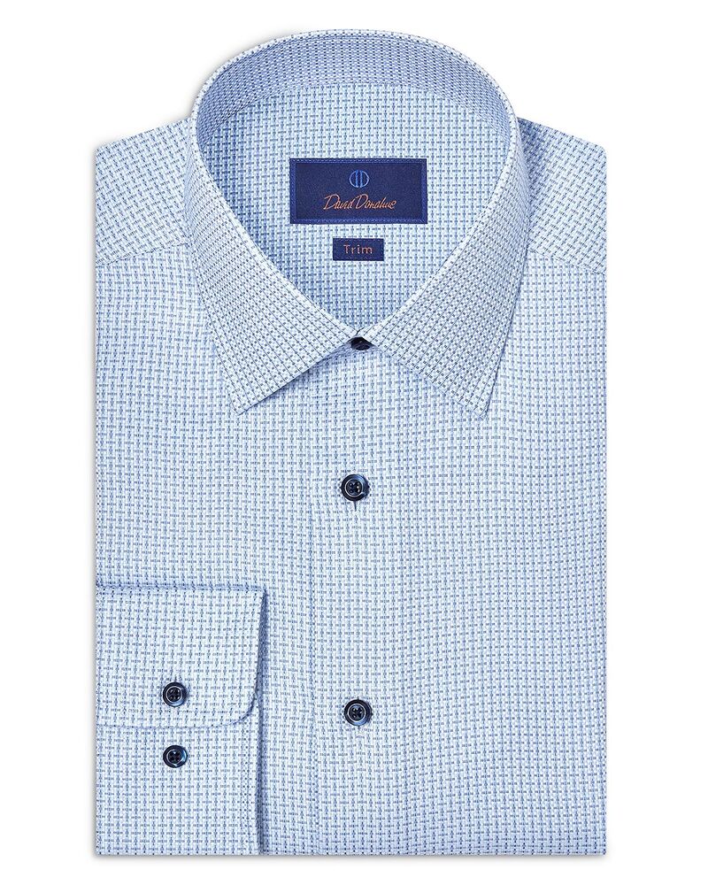 デイビッドドナヒュー メンズ トップス シャツ Davidonahue Trim Fit Dobby Dresshirt Sky/ Blue ブルー|ReVida 店