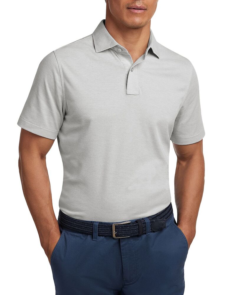 デイビッドドナヒュー メンズ トップス ポロシャツ コットン Davidonahue Connery Cotton Polo Shirt Pearl パール｜ReVida 店