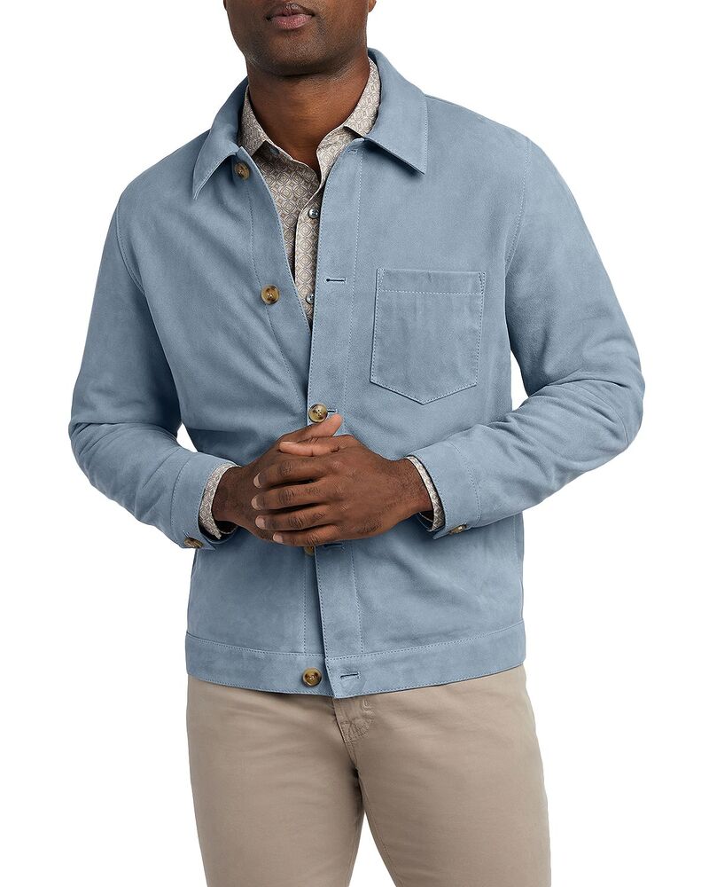 デイビッドドナヒュー メンズ アウター ジャケット・ブルゾン スエード Davidonahue City Suede Jacket Cloud Blue ブルー