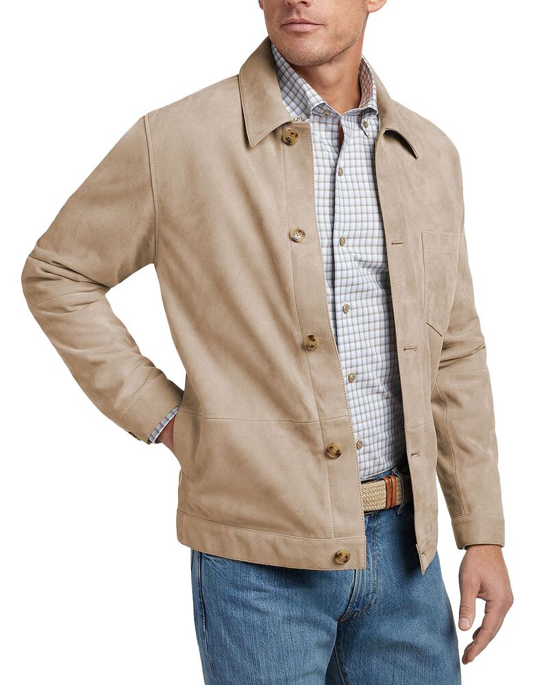 デイビッドドナヒュー メンズ アウター ジャケット・ブルゾン スエード Davidonahue City Suede Jacket Sandstone｜ReVida 店