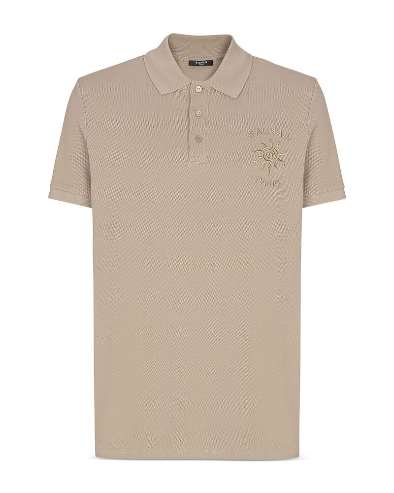 バルマン メンズ トップス ポロシャツ ロゴ Balmain Small Balm Logo Polo Shirt Beige ベージュ
