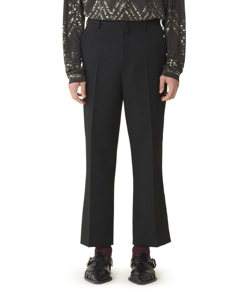 ランバン メンズ ボトムス カジュアルパンツ ウール Lanvin Straight-Leg Wool Pants Black. ブラック