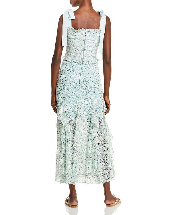楽天市場 アリスアンドオリビア レディース ワンピース トップス Jocelyn Smocked Eyelet Midi Dress Powder Blue Revida 楽天市場店